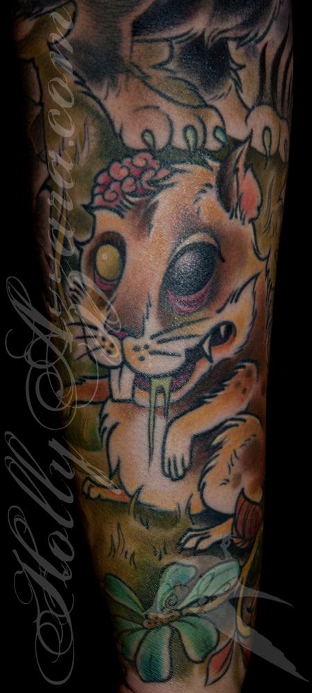Holly Azzara - Zombie Pet Cemetery Sleeve Coverup Rat Zombie Detail